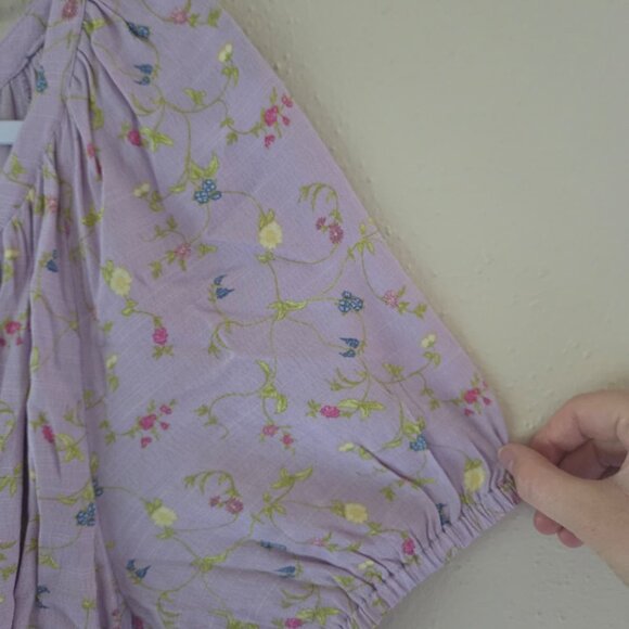 Matilda Jane Midi Dress M NWT Artist Floral Purple $98 Short Sleeves - Picture 8 of 8